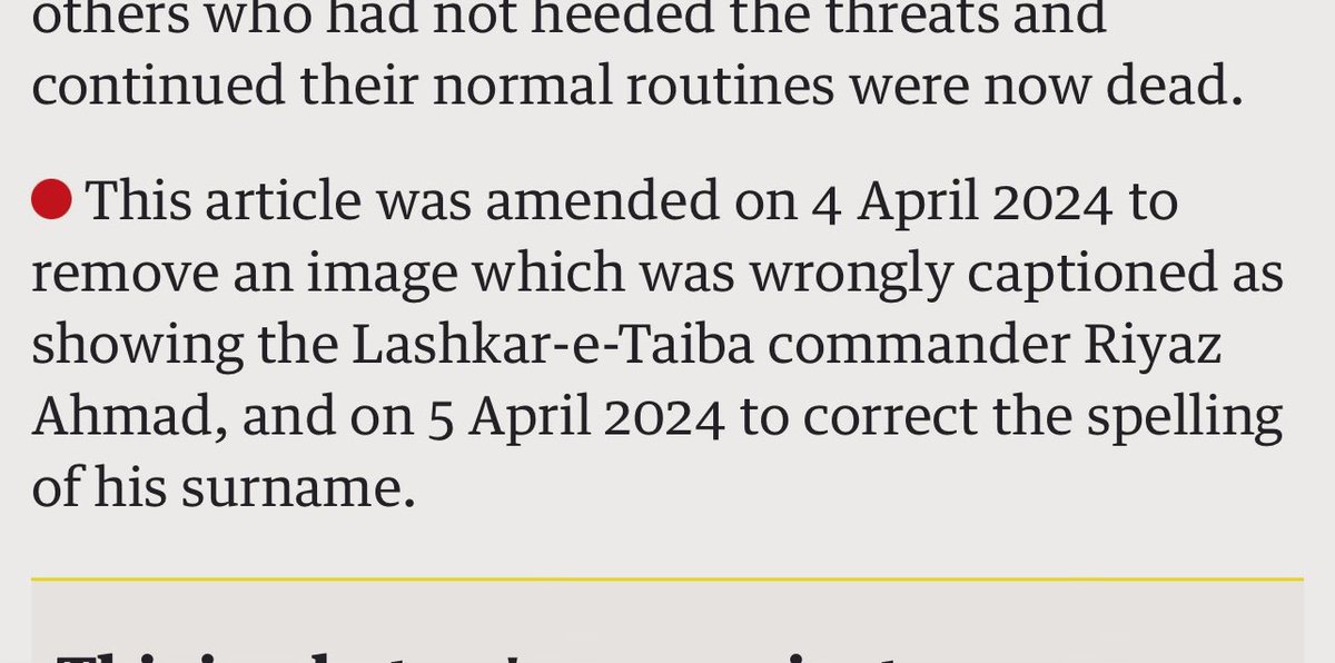 😂 @Guardian editors clearly reading my tweets :) They’ve now added a footnote on the hilariously wrong photo. But still haven’t noted that they quietly changed ‘Pannun’s death’ to ‘Pannun plot’ + other corrections. Big for Guardian not to follow its stylesheet. Makes you wonder.