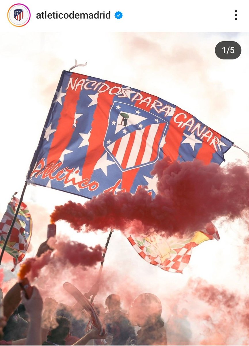 La cuenta del Atelti en Instagram subiendo la foto de una bandera con el escudo Tras años viendo que se buscaba ocultar, esto es emocionante Queda muy poco 🔥♥️