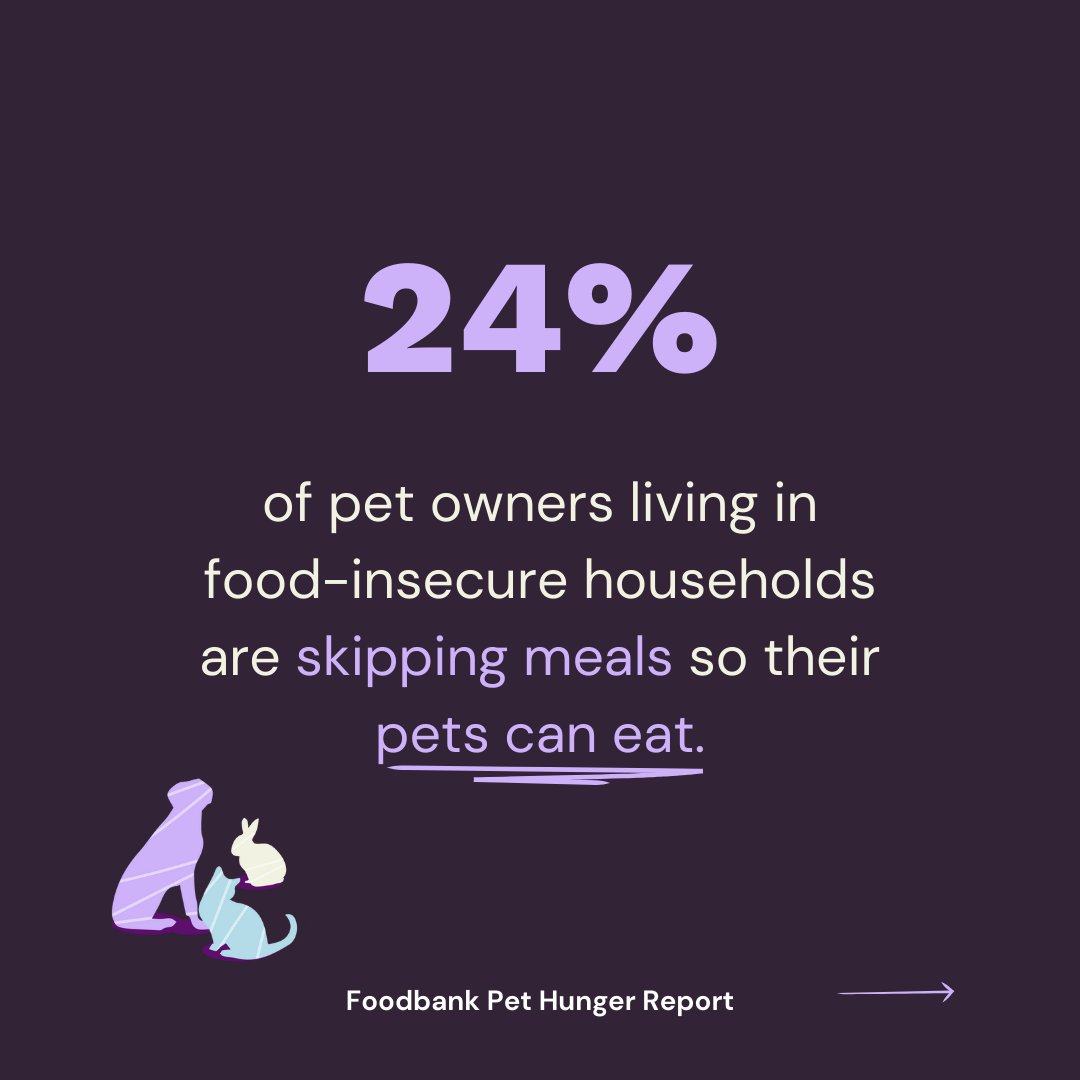 FoodbankAus's tweet photo. Did you know almost a quarter (24%) of pet owners in food insecure households are skipping meals so their pets can eat?
You can read the Foodbank Pet Hunger Report here 👉https://t.co/kZ5cntgl30
#PawsInNeed https://t.co/blYh2GHdxy