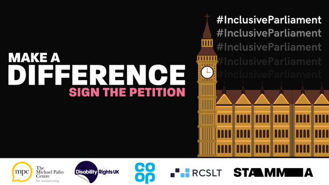 📢 Did you know that the behaviours, culture, and procedures of the @UKParliament are not always inclusive of communication difference? 🚨 If you want to help change that, please sign the @RCSLT-supported #InclusiveParliament petition. ▶️ petition.parliament.uk/petitions/6583…