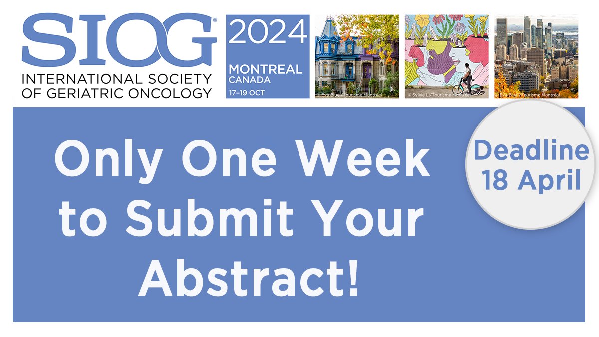 #SIOG2024 Take the opportunity to present your work to an expert audience and submit your abstract now! Abstract submissions close in just 1 week, on 18 April! Submit your abstract loom.ly/cZOObdc