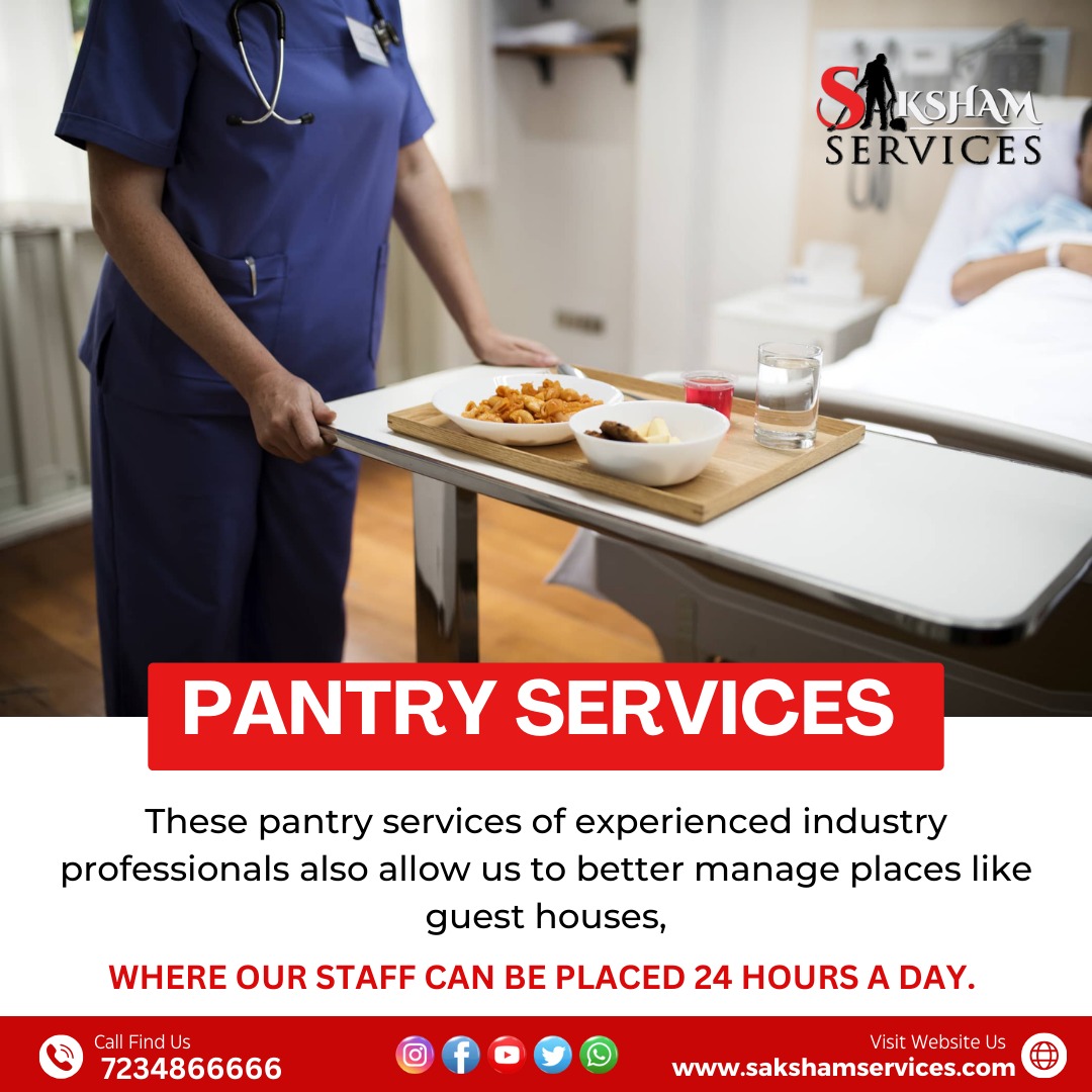 PANTRY SERVICES

These pantry services of experienced industry professionals also allow us to better manage places like guest houses,

WHERE OUR STAFF CAN BE PLACED 24 HOURS A DAY.

Call : 72348 66666
Visit : sakshamservices.com

#pantryservices #cleaningservices