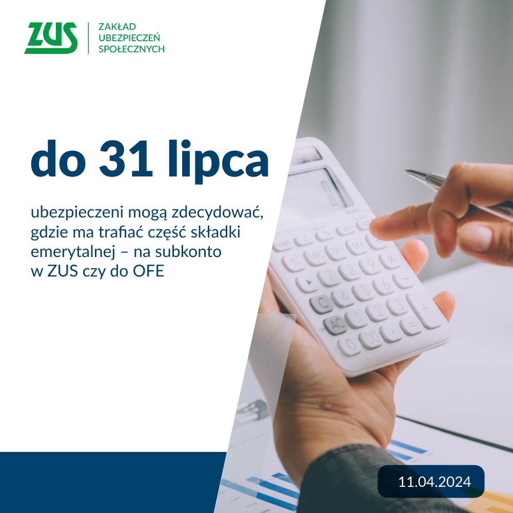 📌 Jeśli nie byłeś członkiem #OFE, a chcesz, żeby część składki trafiała na rachunek funduszu, powinieneś zawrzeć pierwszą umowę z wybranym otwartym funduszem emerytalnym. Masz na to 4⃣ miesiące od złożenia oświadczenia o przekazywaniu składki do OFE. Więcej o oknie…