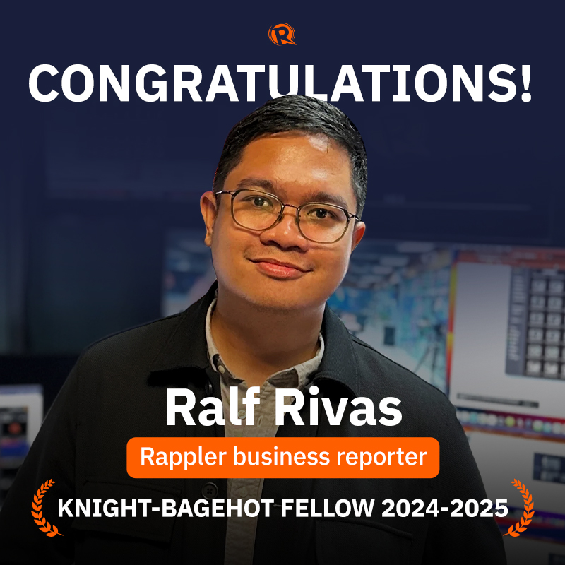 CONGRATULATIONS! 🧡

Rappler business reporter @RalfRivas has been selected as an international fellow for the Knight-Bagehot Fellowship in Economics and Business Journalism, and will study at Columbia University for the 2024-2025 academic year. #CourageON #TeamRappler