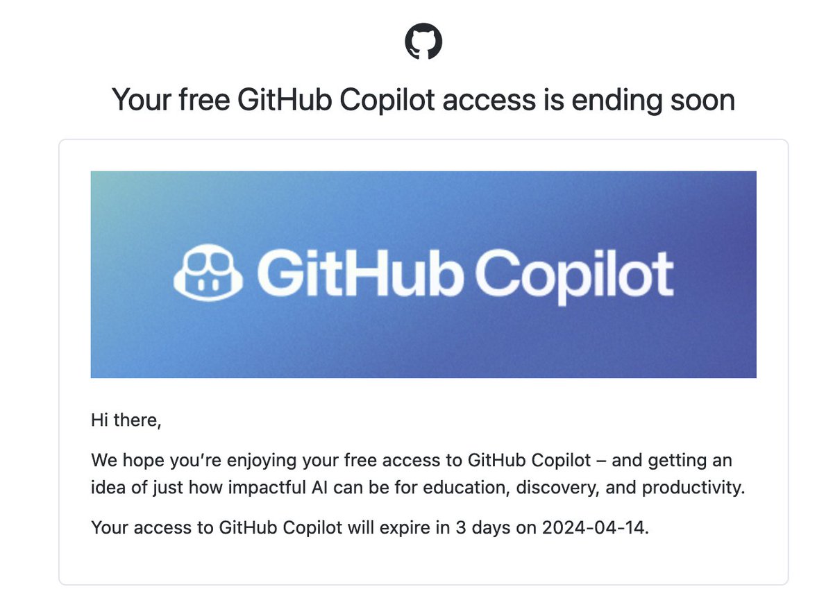 I've been enjoying @github copilot for free as I 'was' an open-source maintainer As I am not contributing that much these days... I'll have to say goodbye to my free Copilot access.