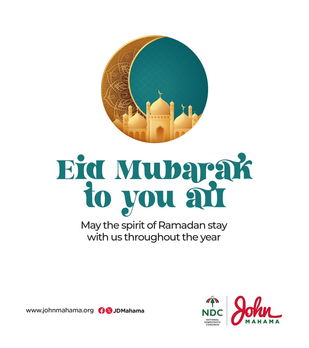 Eid Mubarak to all our Muslim brothers and sisters, both in Ghana and all around the world. My sincere wish is that the enduring lessons of patience, discipline, and empathy that were learnt during Ramadan will continue to inspire and guide us as a people. May this special…