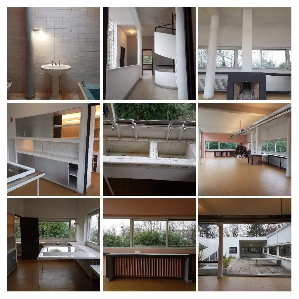 FB memory thing Villa Savoye by Le Corbusier built on land originally owned by Simca Situated on top of the hill over looking the Peugeot Factory in Poissy