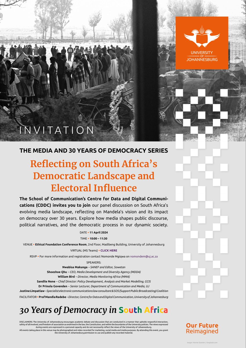Looking forward to this event later this morning!
<a href="/PrinolaG/">Prof Prinola Govenden</a> <a href="/JustineLimLaw/">Justine Limpitlaw</a> @MediaMattersZA <a href="/mediauj/">UJ News</a>
