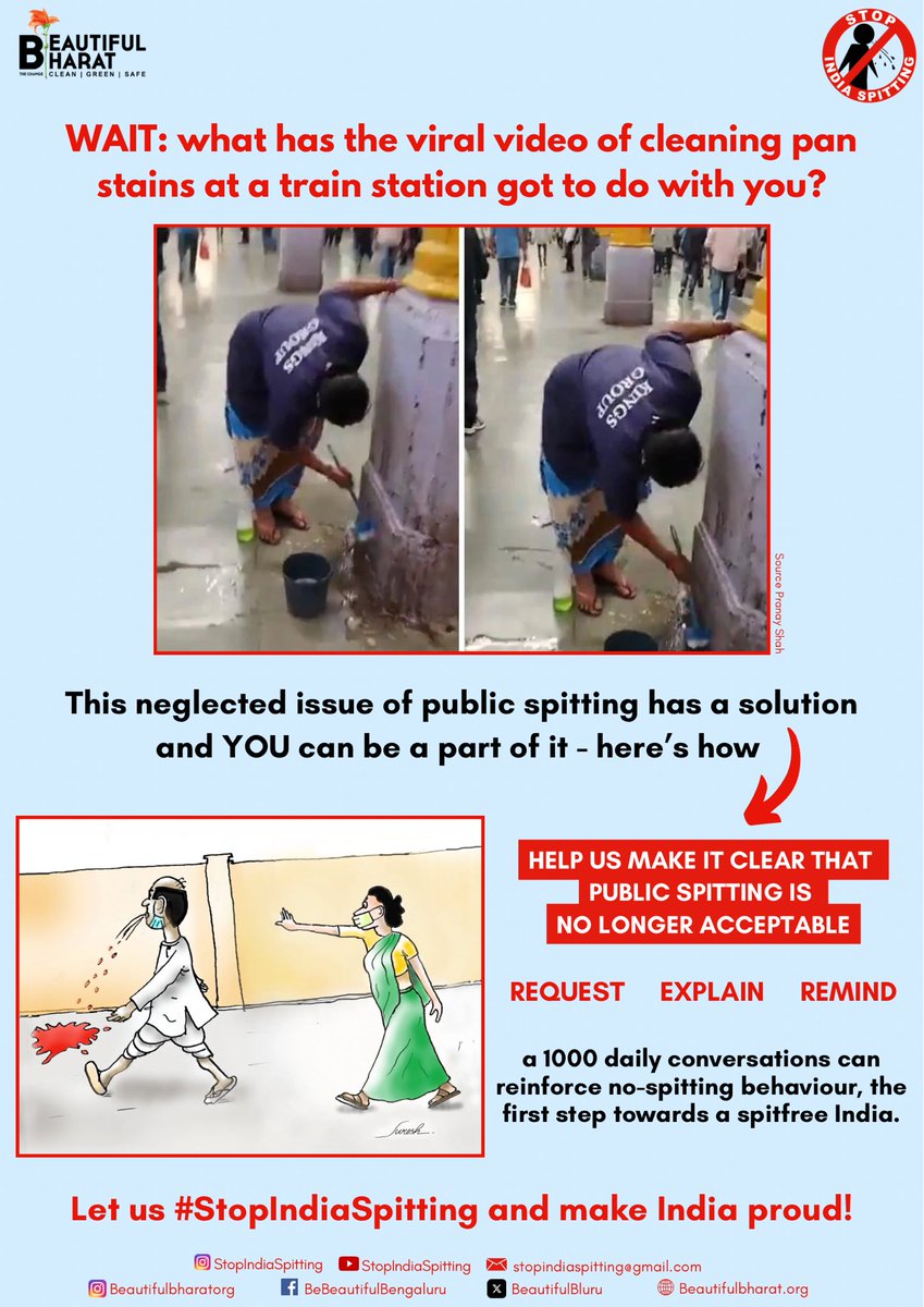 Cleaning someone’s spit is indeed in-dignifying & Pranay Shah aimed to highlight this aspect, with a request to not to & to share his video for more awareness on this issue. We are delighted as this is what our #StopindiaSpitting movement has aimed to do since March 2020.