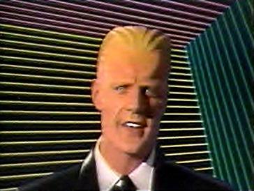 TV THAT TIME FORGOT: The Max Headroom Show (Channel 4, 1985-87) Putative World's First Computer Generated Chat Show Host - Matt Frewer in a sort of rubber wig - links the Sledgehammer video and interviews with Cutting Crew with glitchingly stuttered Reagan-baiting zingers.