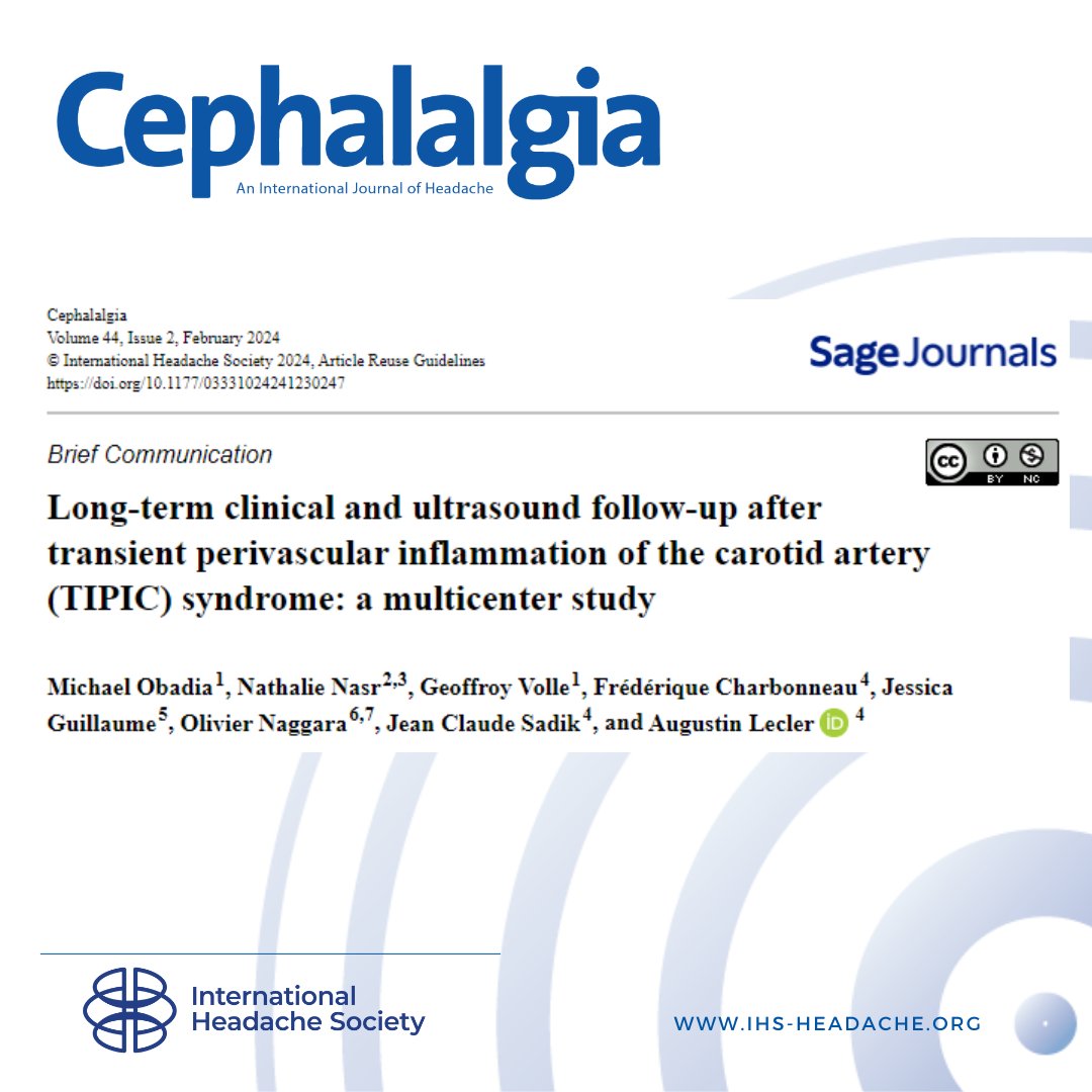 This study highlights the potential risk of recurrence and remaining pain in patients with TIPIC syndrome. Long-term follow-up is in favor a benign self-limited pathology. sagepub.pulse.ly/5cjcim9gys #neurology #pain