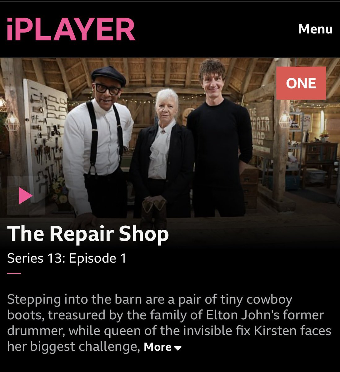 Good morning all

What did you think of @therepairshoptv last night? If you didn’t get a chance you can always, see it on @bbciplayer 

#therepairshop