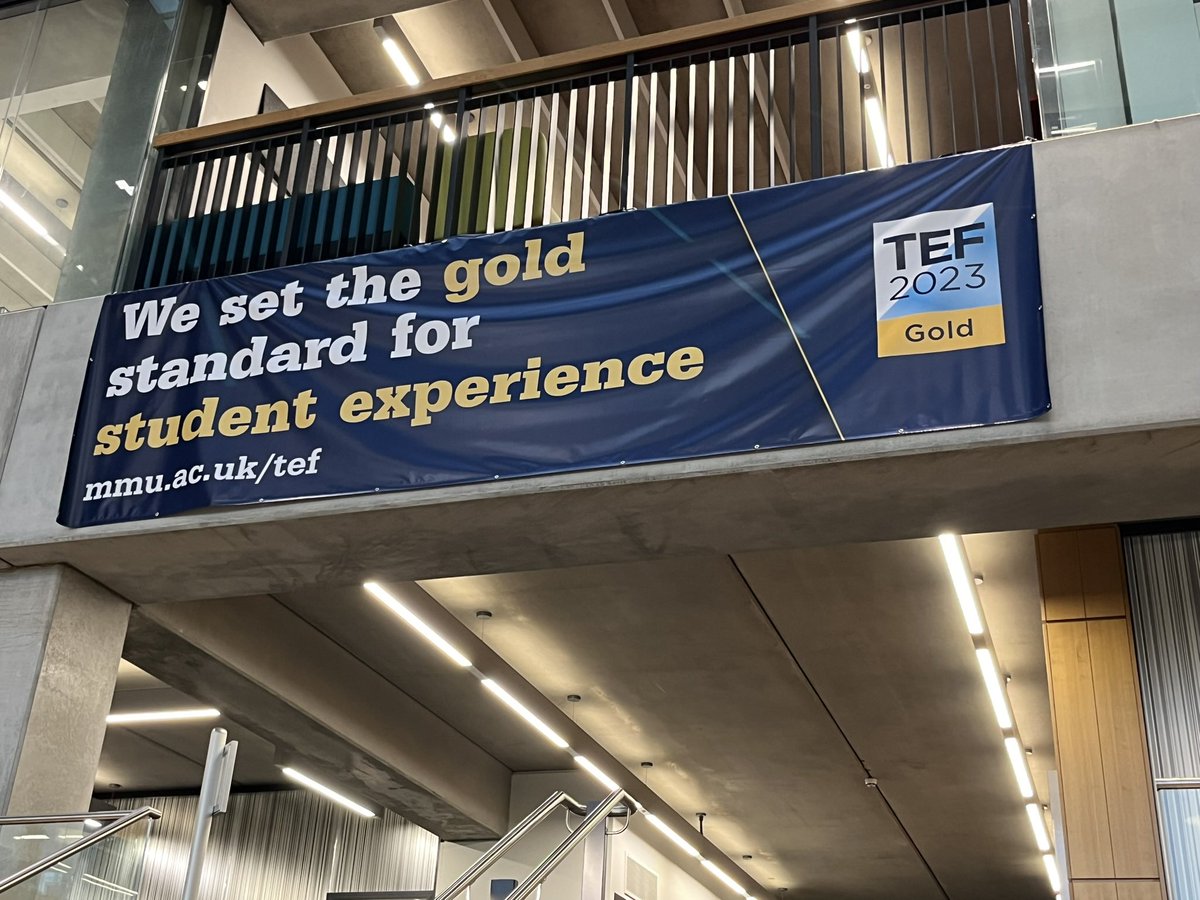 Prof Janet Lord (@drjanetlord) on Twitter photo At <a href="/ManMetUni/">Manchester Metropolitan Uni</a> we are proud to be a TEF (teaching excellence framework) gold institution. ⭐️⭐️⭐️ Fabulous student experience and outcomes! ⭐️⭐️⭐️Exciting to see our new banner in the Brooks building about this today. <a href="/ProfAndyDainty/">Andrew Dainty</a> <a href="/profsaulbecker/">Saul Becker</a> At <a href="/ManMetUni/">Manchester Metropolitan Uni</a> we are proud to be a TEF (teaching excellence framework) gold institution. ⭐️⭐️⭐️ Fabulous student experience and outcomes! ⭐️⭐️⭐️Exciting to see our new banner in the Brooks building about this today. <a href="/ProfAndyDainty/">Andrew Dainty</a> <a href="/profsaulbecker/">Saul Becker</a>