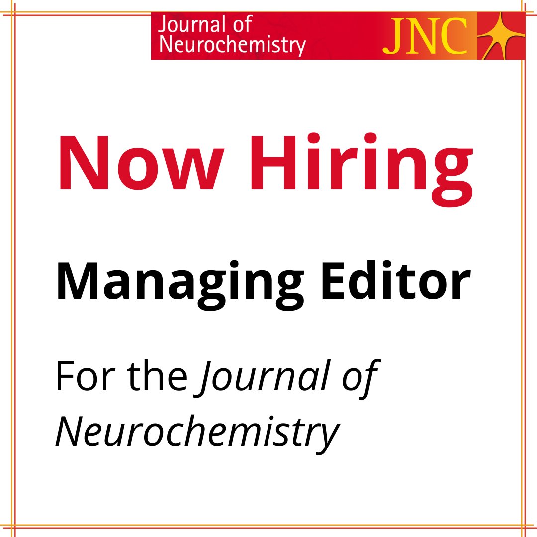 We're hiring a Managing Editor here at @JNeurochem! This is a full time role with flexible working arrangements. Read the full position description and apply here by April 30: floreyinstitute.applynow.net.au/jobs/FLOREY207 @TheFlorey