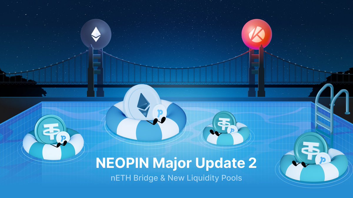 🌉 NEOPIN Adds ETH Support to the EVM Bridge & Launches nETH Liquidity Pools! 💧 🌉 Bridge ETH to Klaytn network 💧 nETH-nUSDT, nETH-KLAY pool launch with up to four-digit APRs ➡️ Bridge ETH: neopin.io/bridge/ ➡️ Start farming: neopin.io/pool/ 🔗…