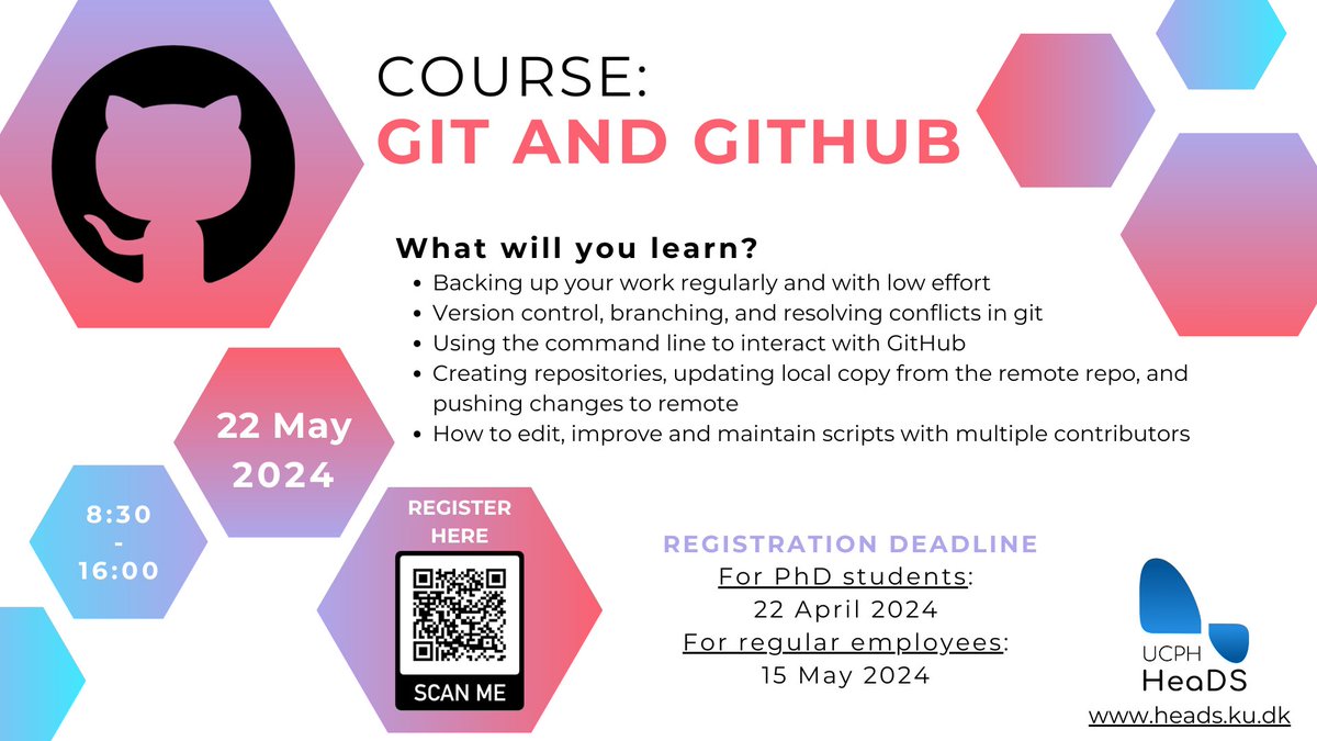 Have you been bulking up your coding skills? But do you now need help on how to share or collaborate with your colleagues on it?
⚡️Come to our Git & Github course!⚡️
Registration open to PhD stu & KU staff: t.ly/oeMcc