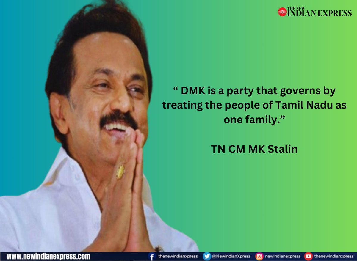 To the criticism that the #DMK is a “family party,” @mkstalin said, yes it is a family party that governs by treating the people of #TamilNadu as one family and does good to all families. Read the full interview here: newindianexpress.com/states/tamil-n…