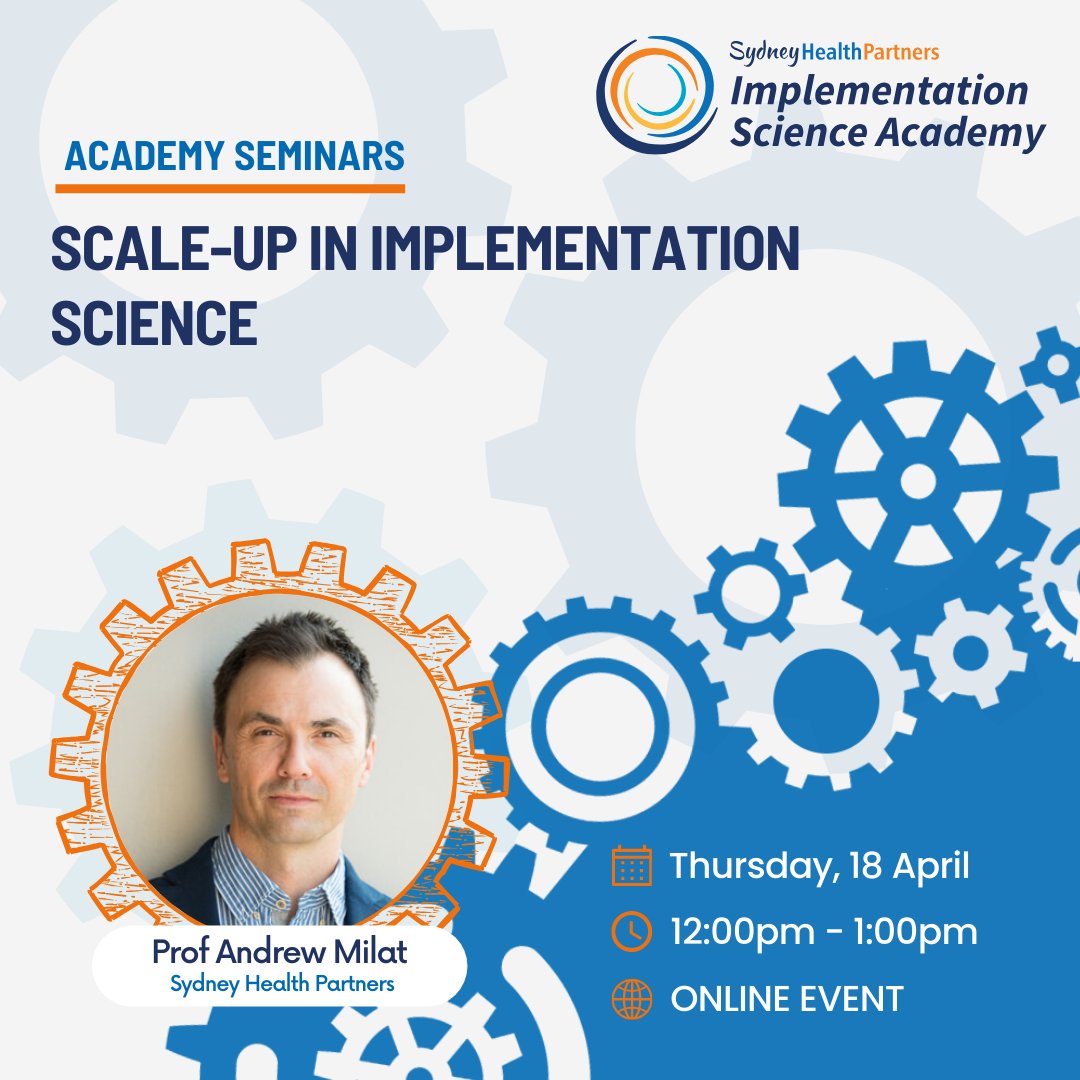 The evidence-practice gap can only be closed if interventions and models of care are implemented at scale. Join our webinar next Thursday to see SHP's Senior Advisor, Prof. Andrew Milat, describe current methods, frameworks and tools for scale-up. Register…