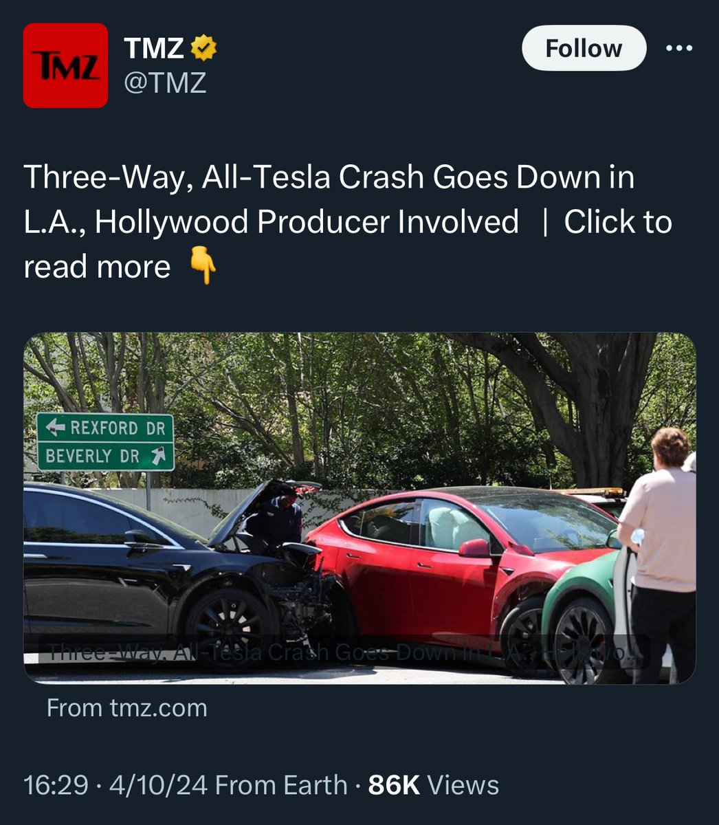 What are the odds of three Teslas crashing into each other again? Pretty, pretty good considering who buys Teslas and how accident prone these vehicles are…expect to hear of more $TSLA crashes as more take Musk up on his free trial offer for perpetually defective FSD Beta 😂