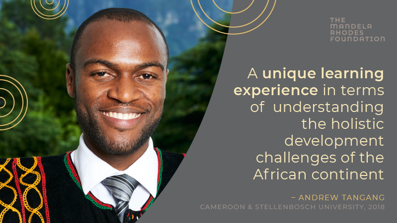 Andrew Tangang (Cameroon and Stellenbosch University 2018) says the #MRF Scholarship was a unique learning experience in understanding some of Africa’s developmental challenges. Apply for the Mandela Rhodes Scholarship today! lnkd.in/eDissvsQ #MandelaRhodesScholar