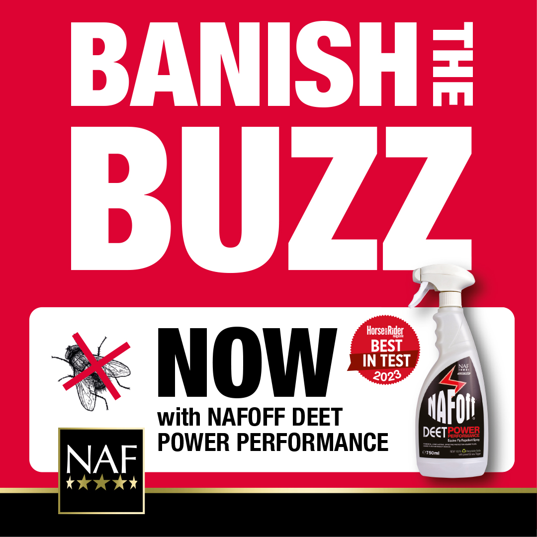 Banish the buzz now with NAFOff Deet Power Performance. During fly season, banish the buzz of flies, horse flies and insect menace. Take care of your horse or pony with NAFOff Deet Power Performance, it offers powerful, long lasting and effective protection.