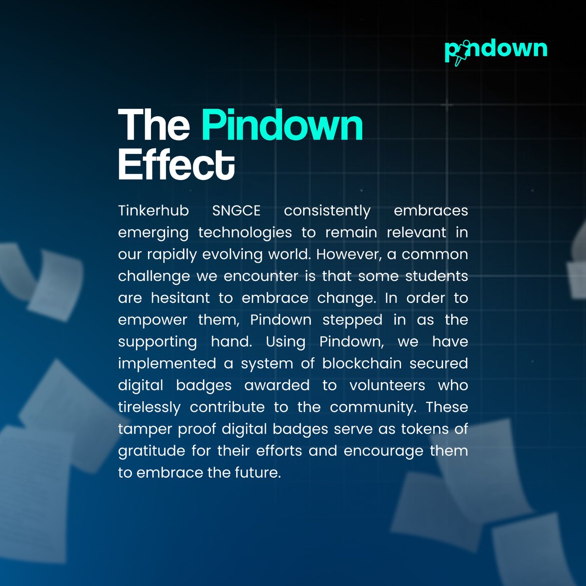 🎉 Exciting News! 🚀 Celebrating the success of Tinkerhub SNGCE with Pindown - our platform for managing certificates and digital badges! 🌟 Empowering organizations to showcase achievements with confidence.  #PindownSuccessStory #CertificateManagement #DigitalBadges #Innovation