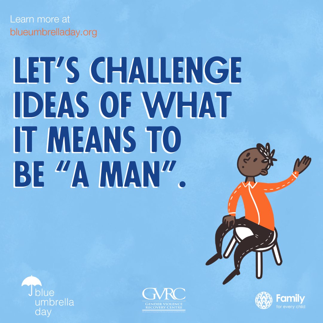 Let's challenge traditional ideas of masculinity and redefine what it means to be 'a man.' by creating safer and healthier environments for boys to thrive. #BlueUmbrellaDay #UnitedForBoys #FamilyForEveryChild @FFEveryChild @denmarkinkenya @undugu_kenya @Pendekezo_Letu