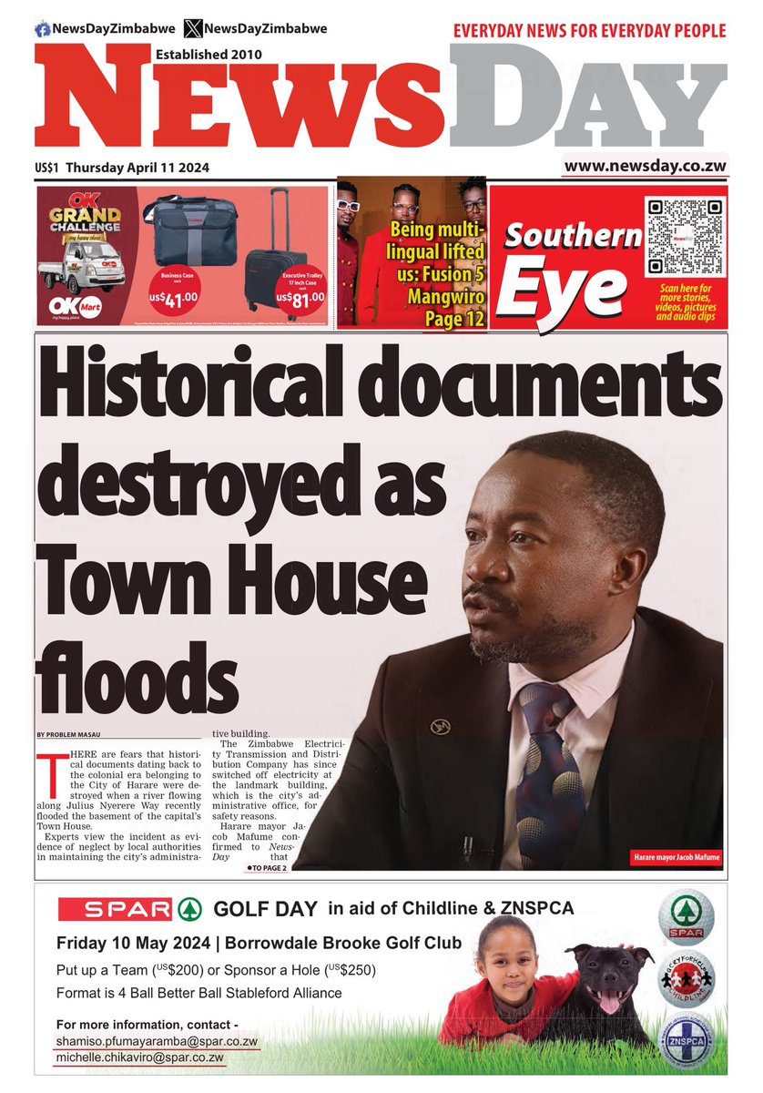 Town house in darkness as Zesa switched off for safety reasons following flooding. The latest setback will hound @JMafume’s administration which has been accused of neglect and failure to provide ratepayers with useful services.