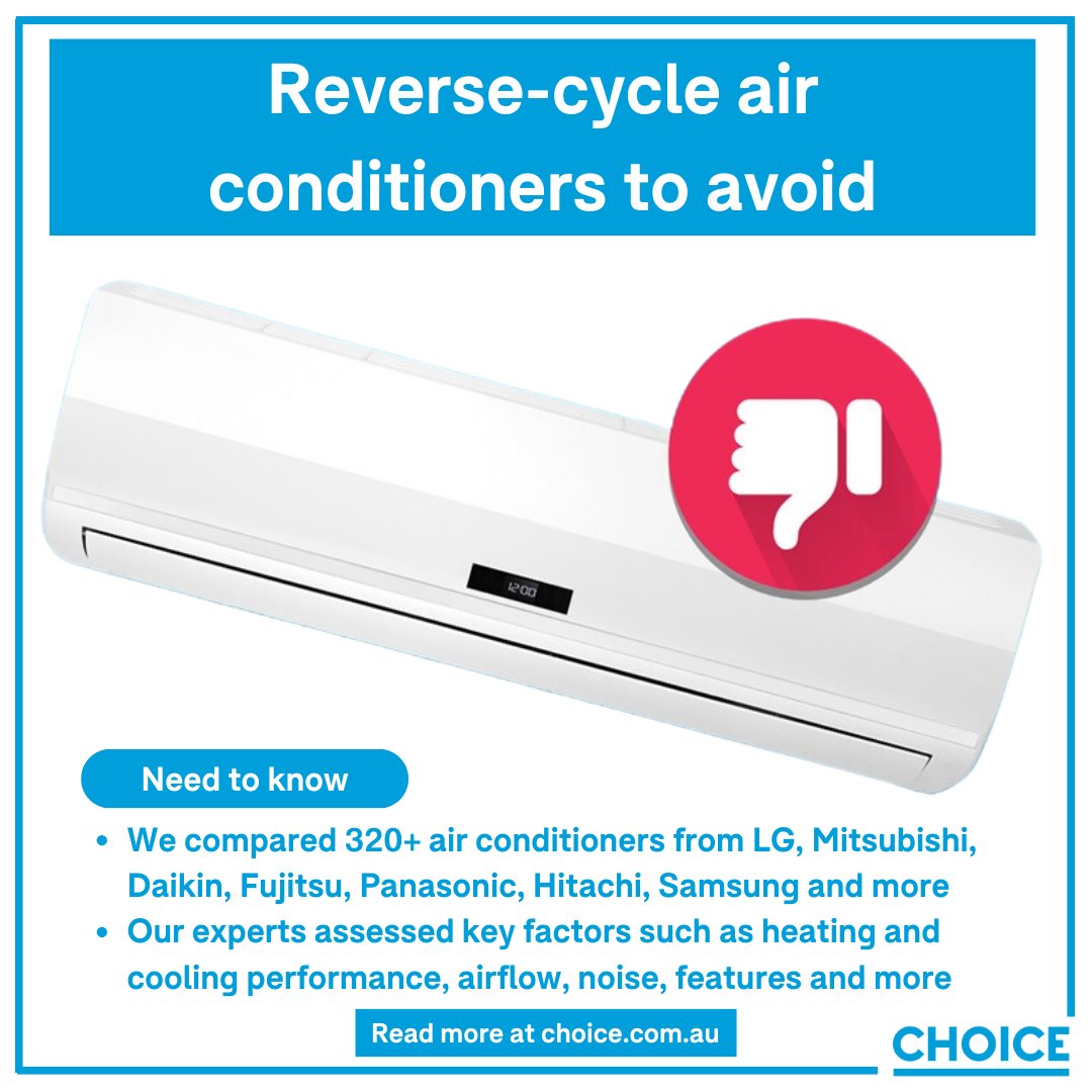 The small-size models that rate lowest for heating and cooling efficiency in our air con review. Read more: bit.ly/4aqXACH
