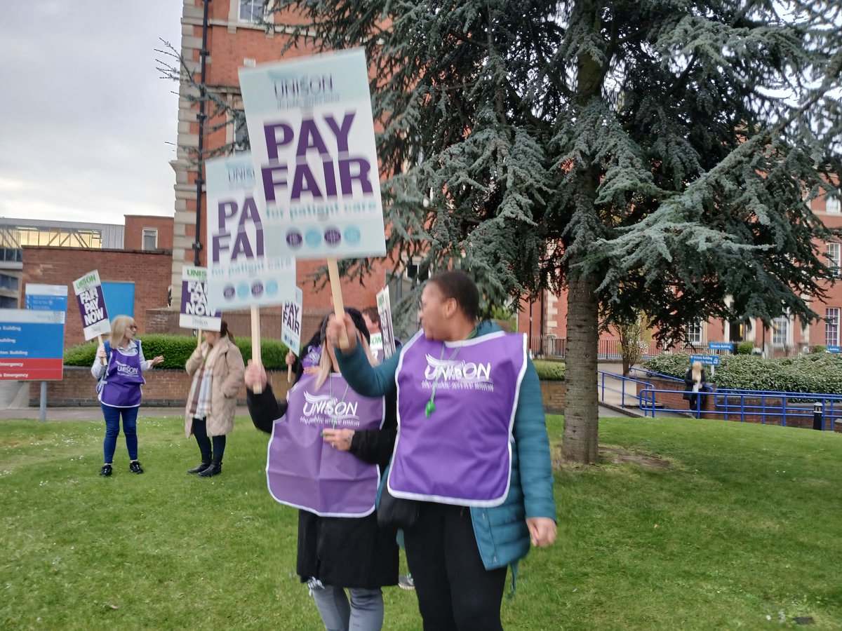 Day 1 of industrial action at the Leicester Royal Infirmary #UNISON #payfairforpatientcare