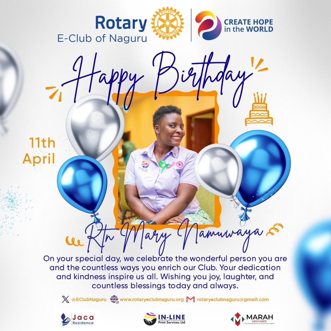Today we celebrate our Public Image director @Marynamuwaya1 . As you celebrate your birthday, we want you to know how much we appreciate your hard work, your visionary guidance, and, most importantly, your friendship. May this year bring you as much joy. @rotaryd9213