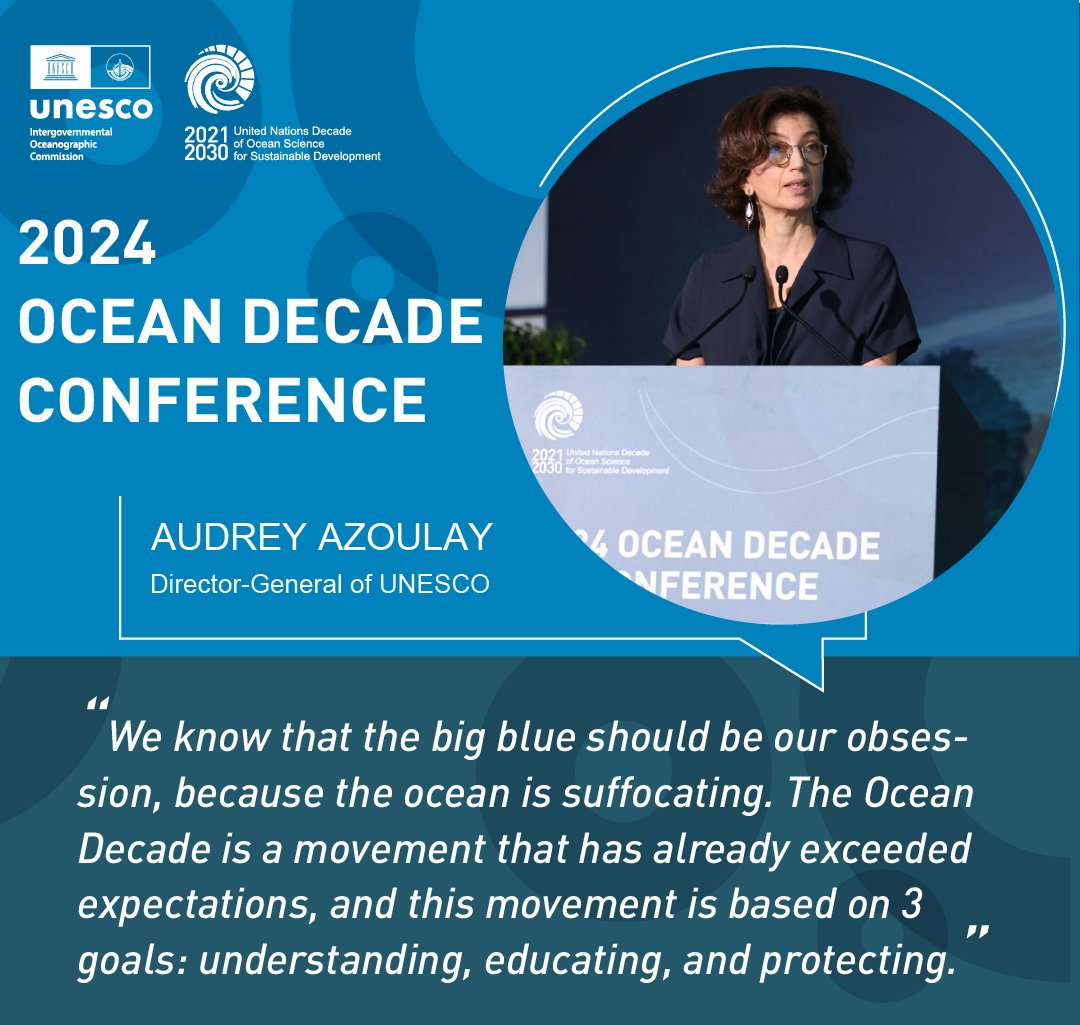 KEY TAKEAWAYS FROM DAY 1 of the 2024 #Oceandecade Conference - @AAzoulay #OceanDecade24 #SDGs #PlasticPunch