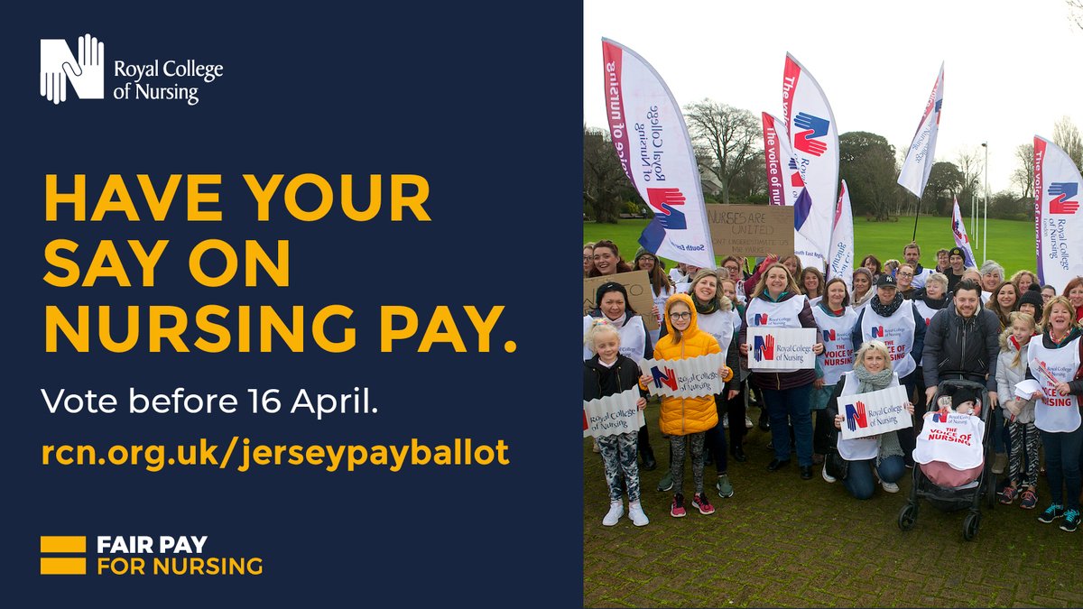 Our consultation on the latest Jersey pay offer is open until 16 April. 🗳️ Don't delay having your say – cast your vote in a few minutes here: rcn.org.uk/jerseypayballot