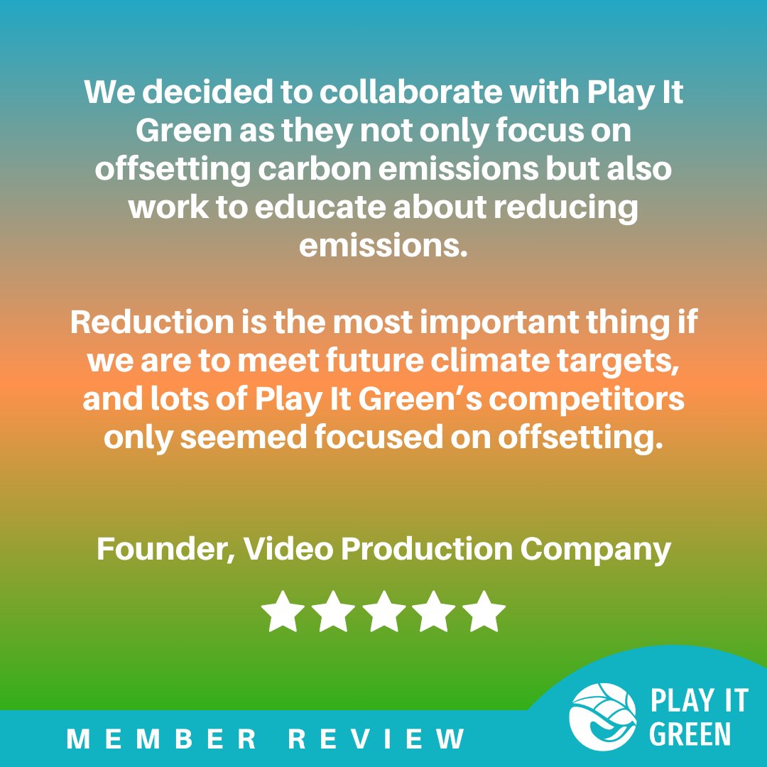 We've just received an incredible review from the founder of a cutting-edge video production agency who has recently embarked on a sustainability journey with us! 🎥💚 Check out the image below to see their words! 👇 #Sustainability #NetZero #PlayItGreen #CustomerReviews