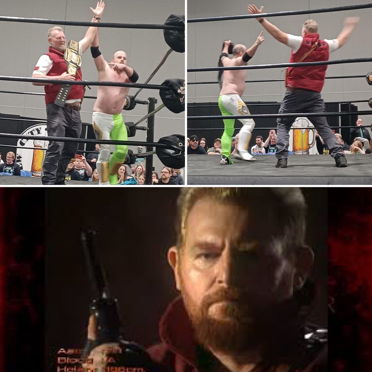 Never did I think I’d ever see 1996 Barry Burton [Greg Smith] in a wrestling ring with with a strap 😂 Barry has truly “finished his story” No doubt he gave someone the ol’ Barry Sandwich first! 📸 Nick Grosskopf [First Barry Burton Group]