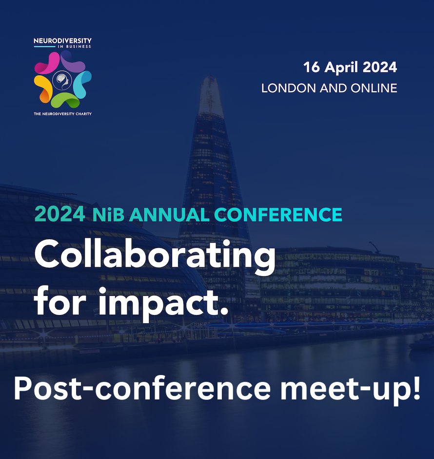 The day doesn’t end when the 2024 NiB conference closes, we’re also holding a post-conference meet-up at the King’s Arms, 27-28 Wormwood Street, Bishopsgate. Come along! #Neurodiversity #NeurodiversityInBusiness