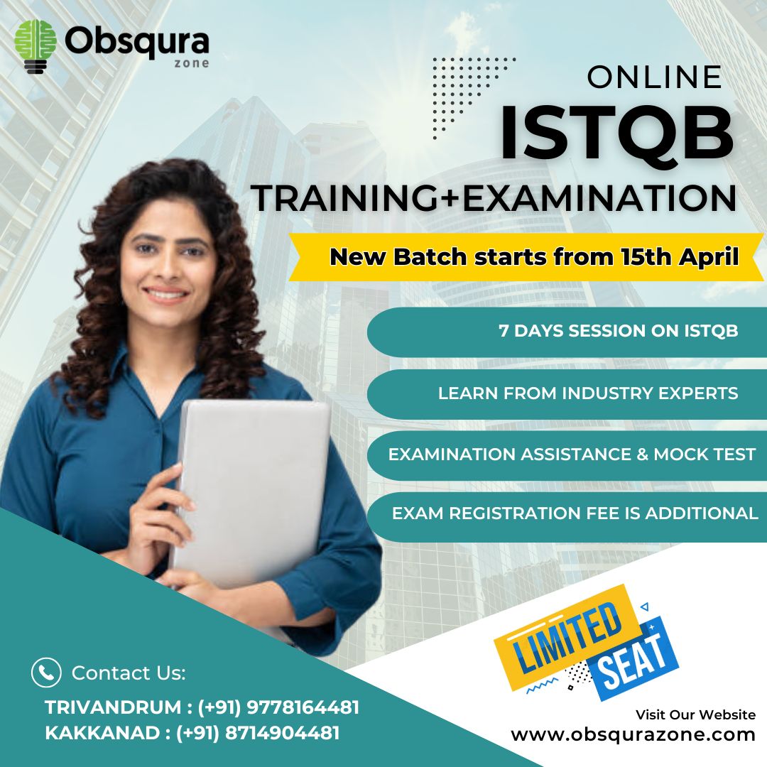 💻ISTQB Certification Training + Examination! 👉New batch starts from 15th April'24 🏃🏻‍♂️Hurry up! ⏳Book your slot now! #ISTQBCertification #ISTQBTrainingAndCertification #istqbcertifiedtester #SoftwareTestingTraining #ObsquraZone