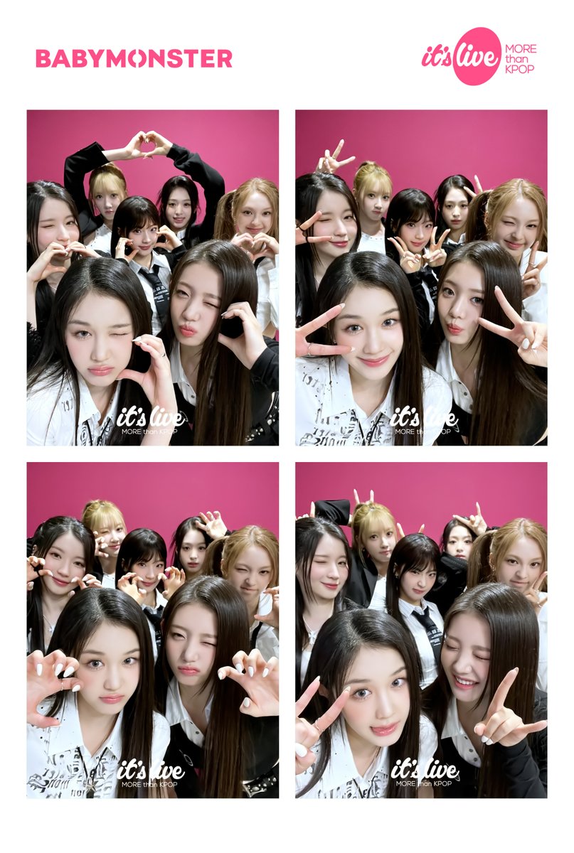itsLIVEofficial's tweet photo. BABYMONSTER가 추천하는 네컷 포즈!✨
지금 바로 its Live 틱톡에서 BABYMONSTER의 잇라네컷 촬영 영상을 확인하세요💗
▶https://t.co/8S51CG57dz◀
#itsLive #BABYMONSTER #KPOP #잇츠라이브 #잇라네컷 #인생네컷 #PhotoBooth #itsLive4Cut https://t.co/V1GgbEMY3Y