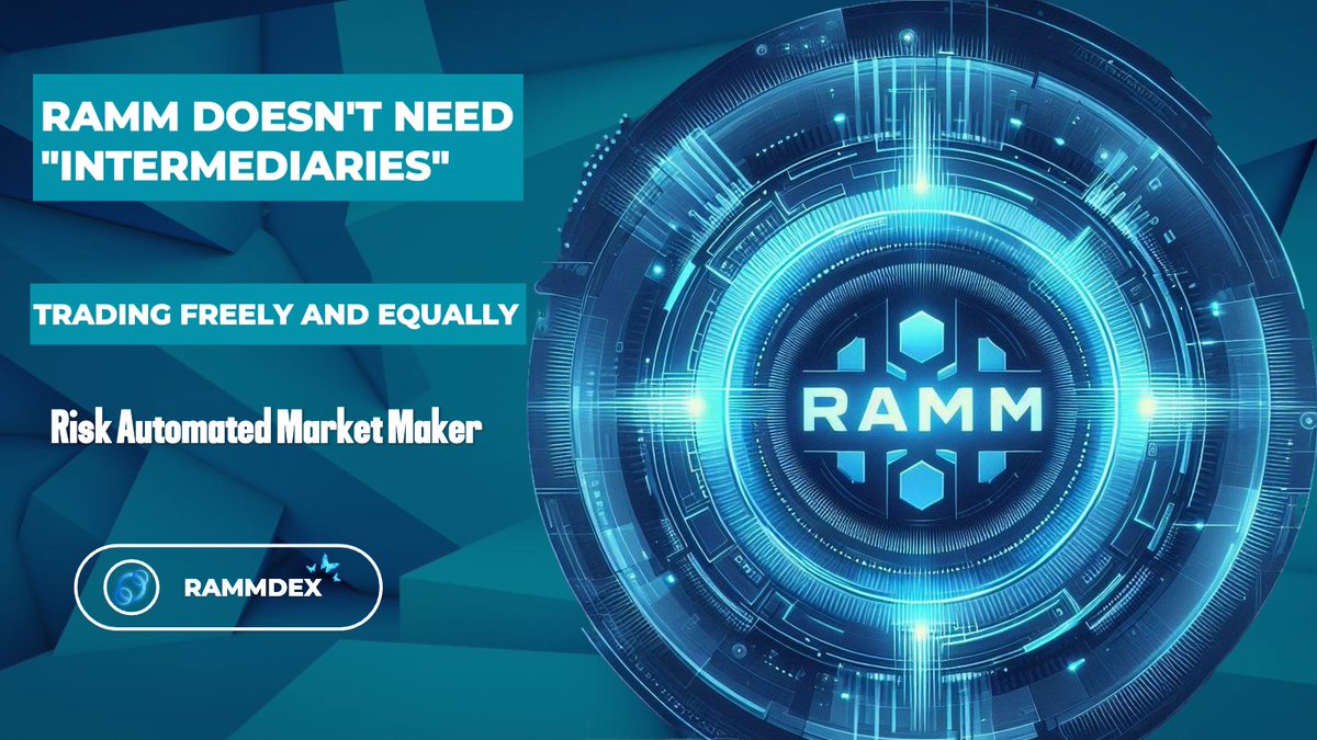 RAMM @RammDex🦋 Risk Automated Market Maker RAMM Doesn't Need 'Intermediaries' 💎 Trading Freely and Equally RAMM operates independently, not relying on any intermediary organizations. Through DeFi, traders provide liquidity into a pool and exchange risks with each other.