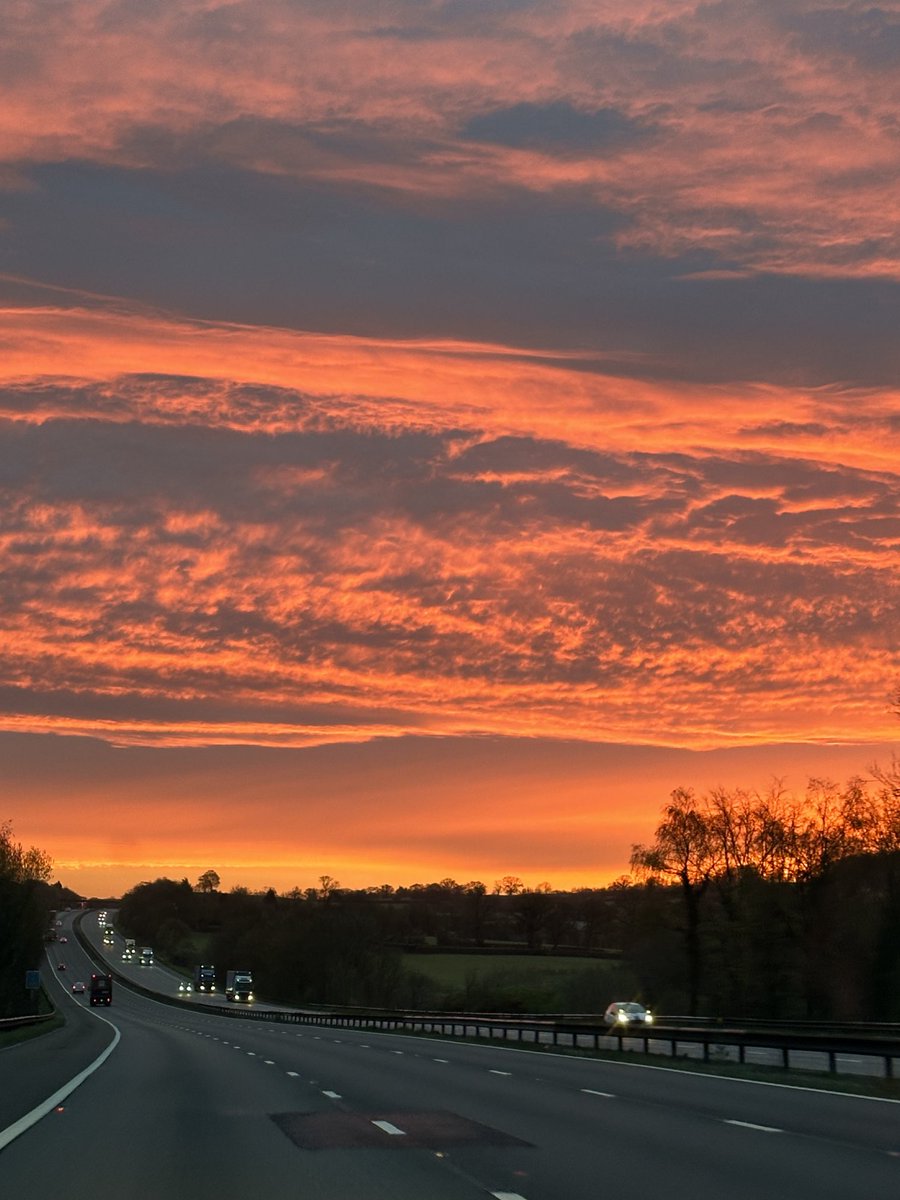 Heading to Aberdeen to accompany my son at the Scottish National Age Group swimming championships. spectacular dawn send off.