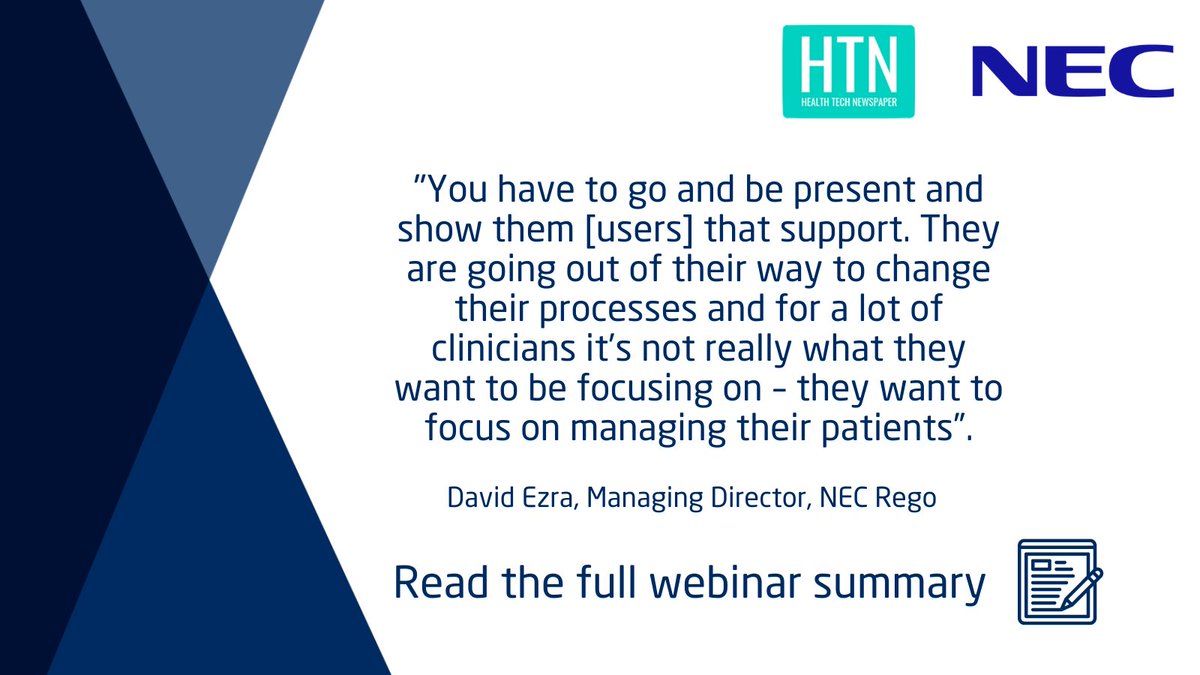 NEC Rego Managing Director, David Ezra, on last month's 'Optimising referral management' webinar discussing how the team supports NHS organisations in implementing the platform. Read the full webinar summary ➡️shorturl.at/htOQT #Healthtech #Webinar #NHS #Referral