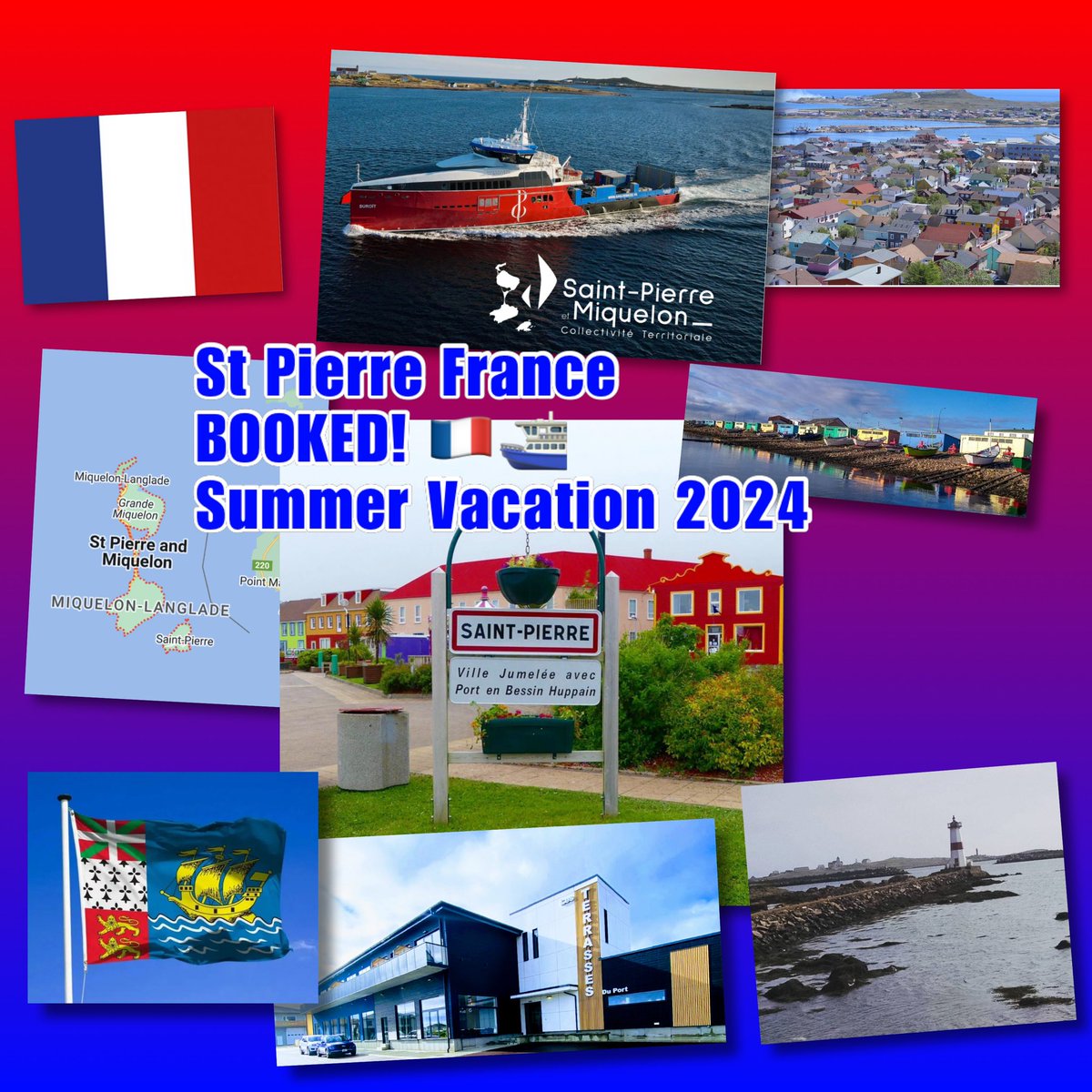 Can’t wait to explore this #archipelago this summer! #mroshieldsvacations 🌊 🇨🇦⛴️🇫🇷 #StPierreAndMiquelon #SummerVacation2024 🧳✈️