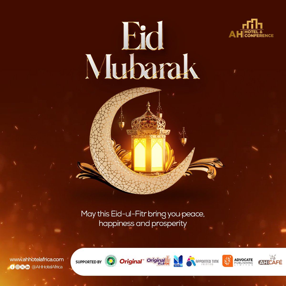 Wishing the Muslim community and AH Hotel Family a joyous Eid! May this special day be filled with blessings, happiness, and togetherness. Eid Mubarak! #AHHotel #EidAlFitr2024 #EidMubarak2024 #EidCelebration