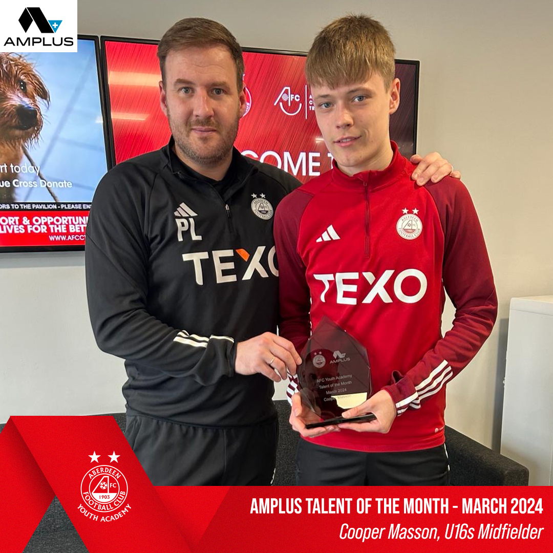 Well done to Blake and Cooper who are our Amplus Award winners for March. Thank you to Amplus for continuing to support the @AberdeenFCYouth Academy 🔴