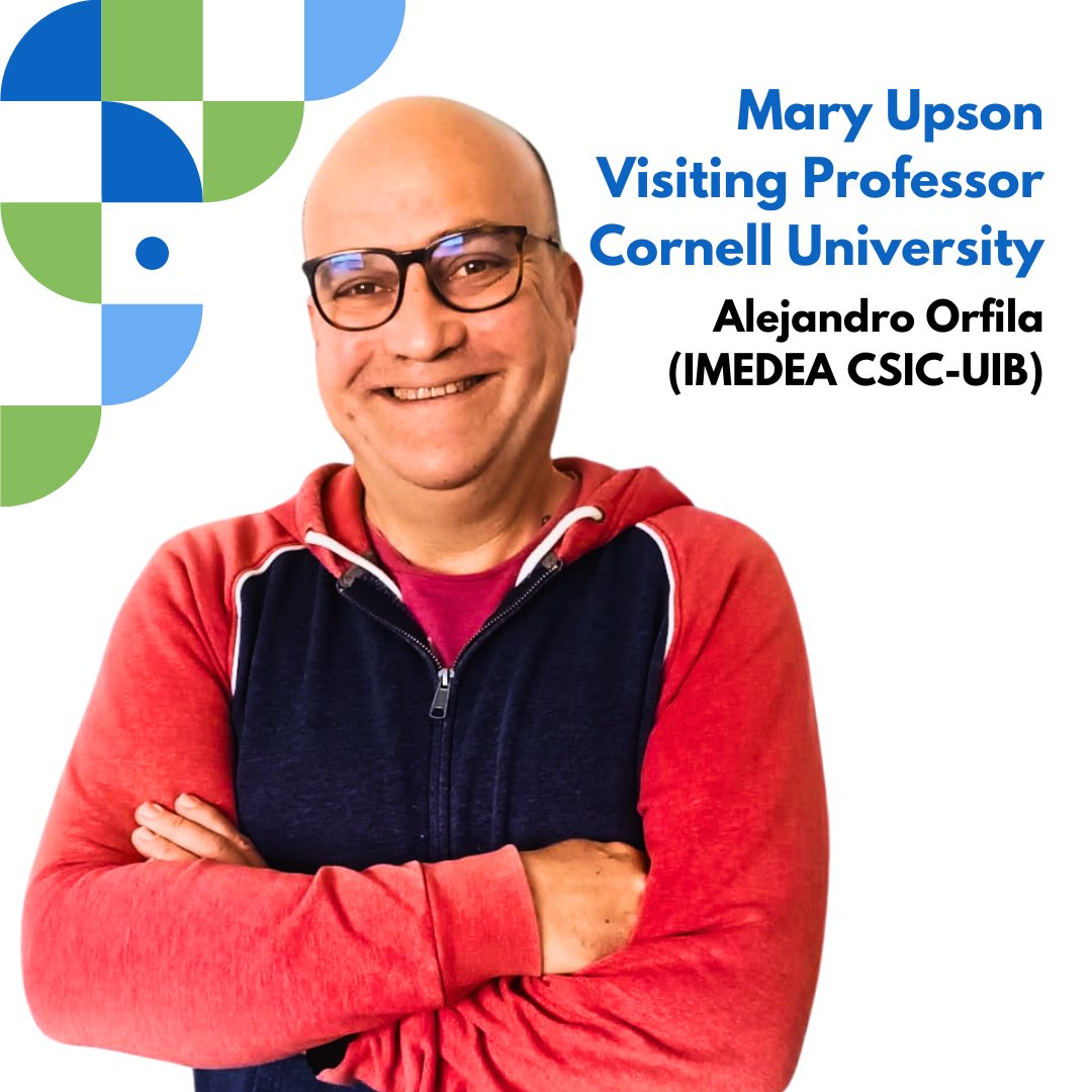 Nuestro compañero Alejandro Orfila ha sido nominado como 'Mary Shepard B. Upson Visiting Professor' en la Universidad de Cornell. Un merecido reconocimiento a su excelencia académica y sus valiosas contribuciones en el campo de la investigación. Felicidades! #IMEDEA