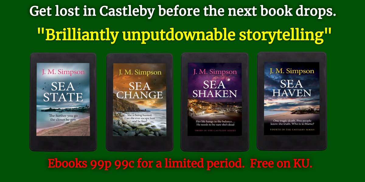JMSimpsonauthor's tweet photo. 🌟KINDLE DEAL!! 99p/ 99c for a week on all four ebooks.🌟A whole series for less than a posh coffee!
#99books #bookx #BooksWorthReading
#specialofferbooks
#crimefiction #crime #thriller #crossgenrebooks #suspensethriller #booksworthreading #castleby #kindledealsuk #kindledeals https://t.co/jJP0q9duNF