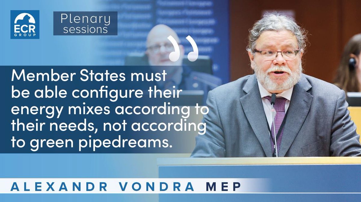 'It's very good that after the previous crises, we're planning to redesign the electricity market, improving stability of energy costs and protecting consumers and companies', says @AlexandrVondra MEP in #EPlenary @EP_Justice #electricity