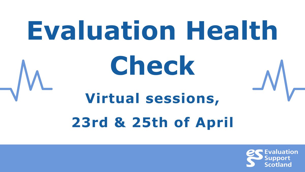 Need to improve your evaluation but don’t know where to start? 🤔 Come and talk to us about your evaluation! Book a free one-to-one, 25 minute ‘Evaluation Health Check’ session now!⬇️ 🔗evaluationsupportscotland.org.uk/events/evaluat…