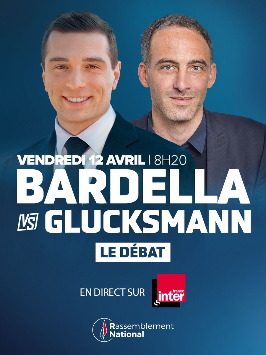 Immigration, écologie, Europe : ce vendredi à 8h20 sur France Inter, je débattrai face à @rglucks1, tête de liste PS/Place publique aux européennes ⤵️