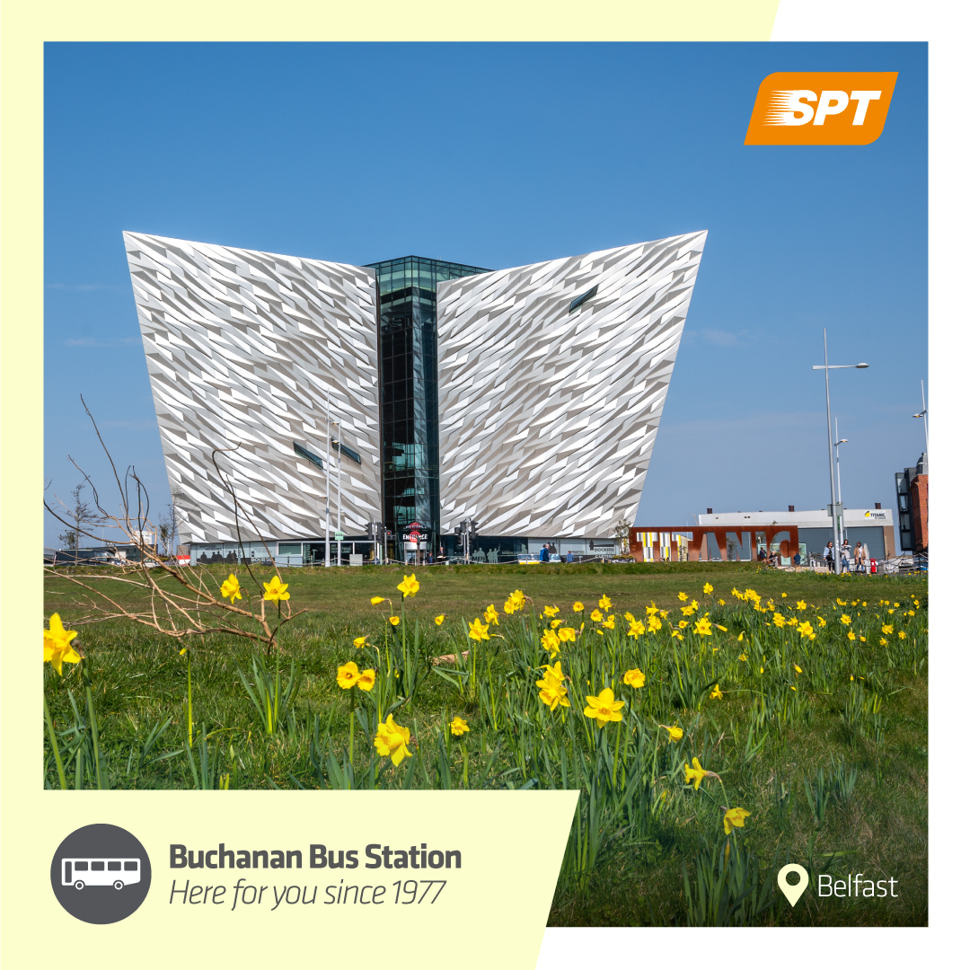 Escape on your next Irish adventure from Buchanan Bus Station and soak up Belfast's rich history this spring. With over 8000 weekly departures to all over the UK, your new favourite place is waiting to be discovered. spt.co.uk/bus #SPT #BuchananBusStation #ChooseBus